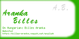 aranka billes business card
